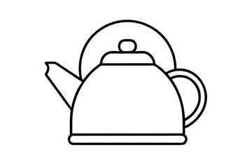 kettle icon silhouette line art vector illustration with a white background