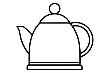 kettle icon silhouette line art vector illustration with a white background