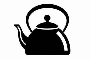 kettle icon silhouette line art vector illustration with a white background