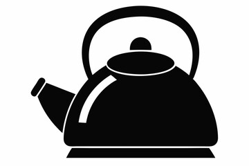 kettle icon silhouette line art vector illustration with a white background