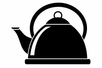 kettle icon silhouette line art vector illustration with a white background
