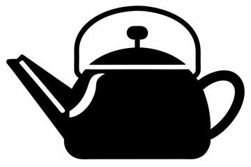 kettle icon silhouette line art vector illustration with a white background