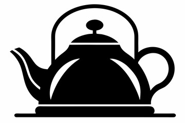kettle icon silhouette line art vector illustration with a white background