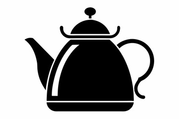 kettle icon silhouette line art vector illustration with a white background