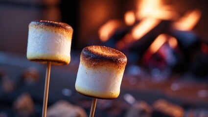 Marshmallow Candies on Skewers, Toasted Marshmallows
