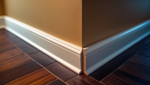 New Baseboard and Flooring Corners Abstract