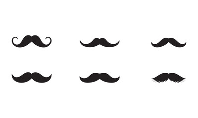 Set of mustache icons. Mustache collection set silhouette vector on white background