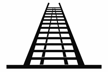 ladder silhouette line art vector illustration with a white background