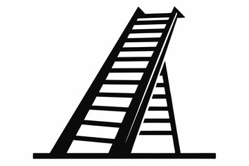 ladder silhouette line art vector illustration with a white background