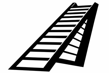 ladder silhouette line art vector illustration with a white background