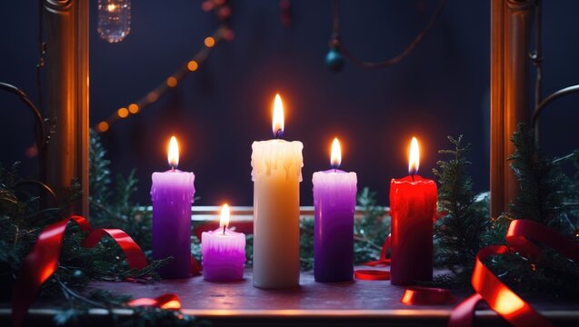 The glow of Advent candles signifies the celebration