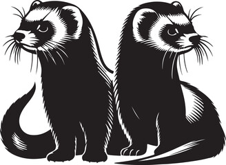 Obraz premium Ferret high quality black vector