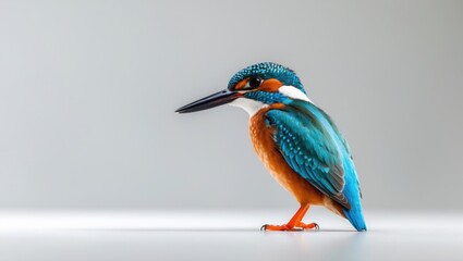 Obraz premium A lovely kingfisher bird. Isolated image on white background