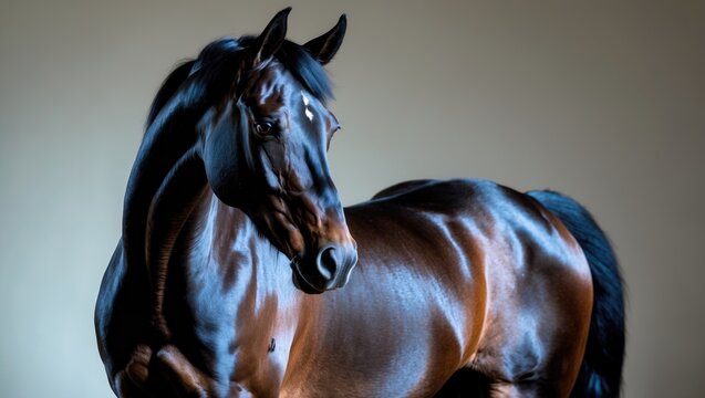 Marwari Breed Black Horse