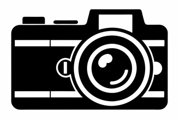 photo camera silhouette line art vector illustration with a white background