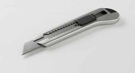 Retractable Box Cutter on White Background