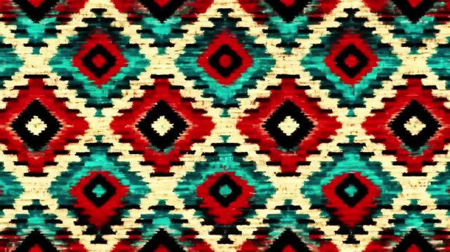 Geometric Pattern in Earth Tones and Diamonds