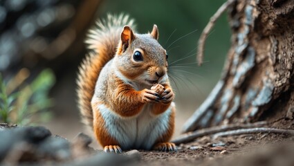 Fototapeta premium Ground squirrel while consuming food