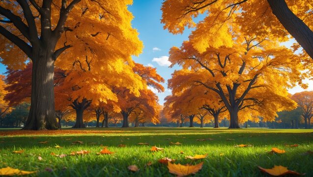 Leaves and trees in the fall
