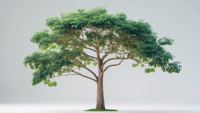Clipped Pterocarpus macrocarpus tree on white background, isolated with clipping path