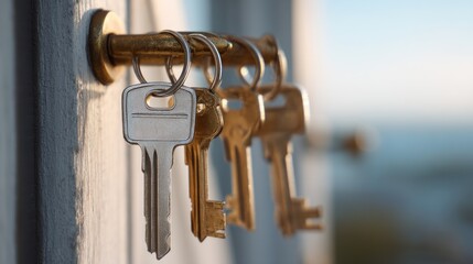 A Close-Up of Keys Hanging on a Door Knob, Symbolizing Security and Opportunity