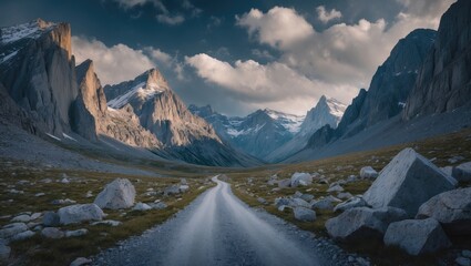Large format printable high-resolution photo of a country road in the mountains