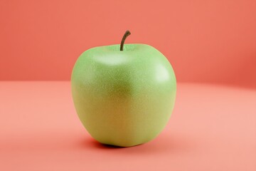 Minimalist green apple still life image