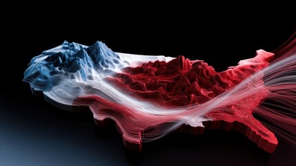 Abstract United States Map with Data Streams
