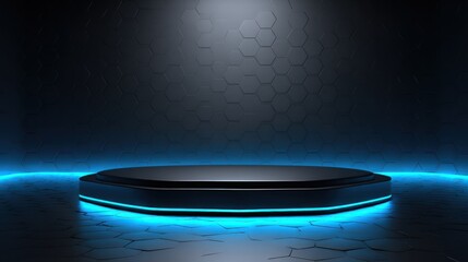Futuristic Neon Octagonal Platform