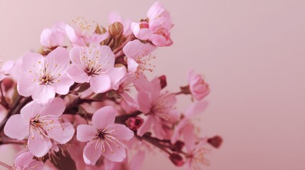 Obraz premium Delicate Pink Blossoms on a Soft Background