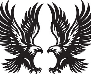 Fototapeta premium Cute Eagle high quality black vector