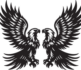 Obraz premium Cute Eagle high quality black vector