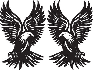 Fototapeta premium Cute Eagle high quality black vector