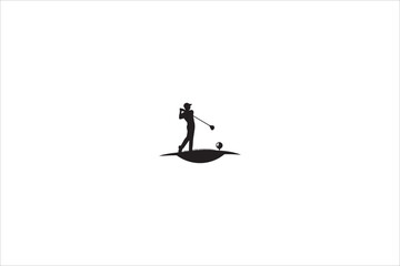 golf silhouette with a simple, understated design set against a white background