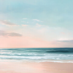 Obraz premium Tranquil wave motion with beach blend scene high resolution picture
