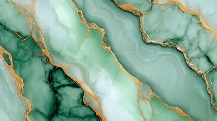 Obraz premium Stunning Green and Gold Marble Design