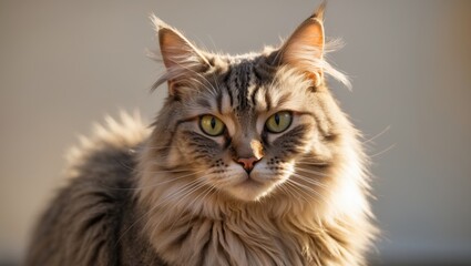 Fototapeta premium A charming stray cat appears to be eager to pose for the picture