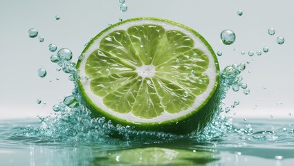 Lime placed in water