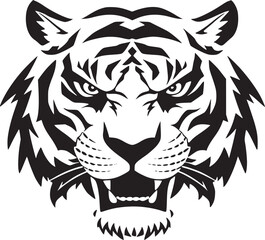 black tiger silhouette tattoo