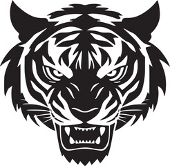 black silhouette tiger tattoo