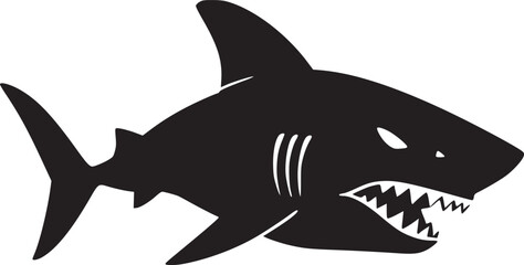 black outline silhouette shark