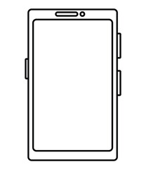 Cute cartoon hand vector smart phone line art.