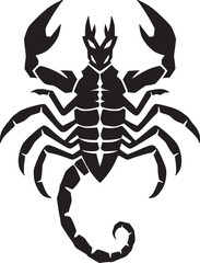 black and white silhouette tattoo of scorpion