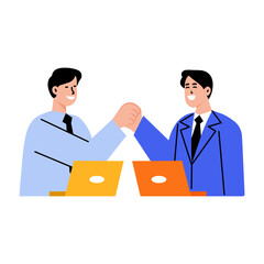 A flat style illustration showing work buddy