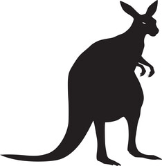 black and white silhouette tattoo of kangaroo