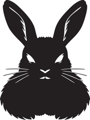 black and white silhouette tattoo of rabbit