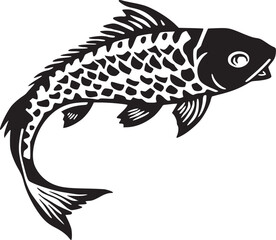 black silhouette koi fish tattoo