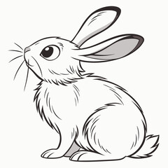 Adorable cartoon rabbit illustration, isolated cutout, transparent background