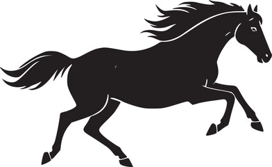 black and white silhouette tattoo of horse