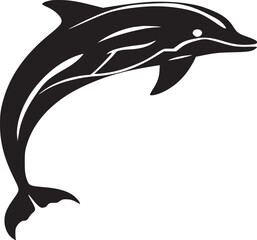 black and white silhouette tattoo of dolphin